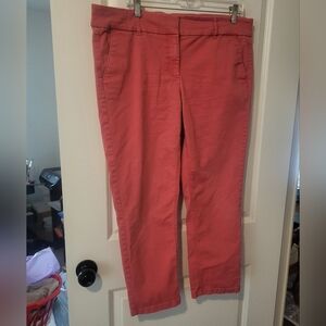 Loft 14sz Coral Straight-Leg Pants Crop